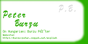 peter burzu business card